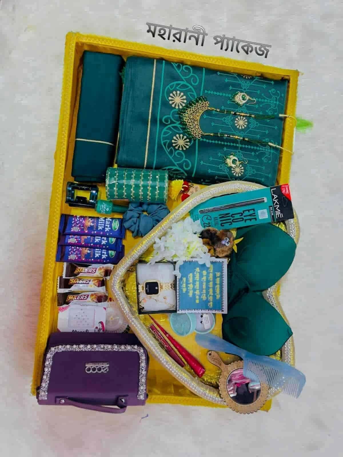 All-in-One Maharani Special Gift Package for Women - 30-Piece Saree, Jewelry & Pamper Set